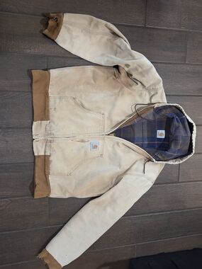 Carhartt Sand Brown Hooded Work Jacket
